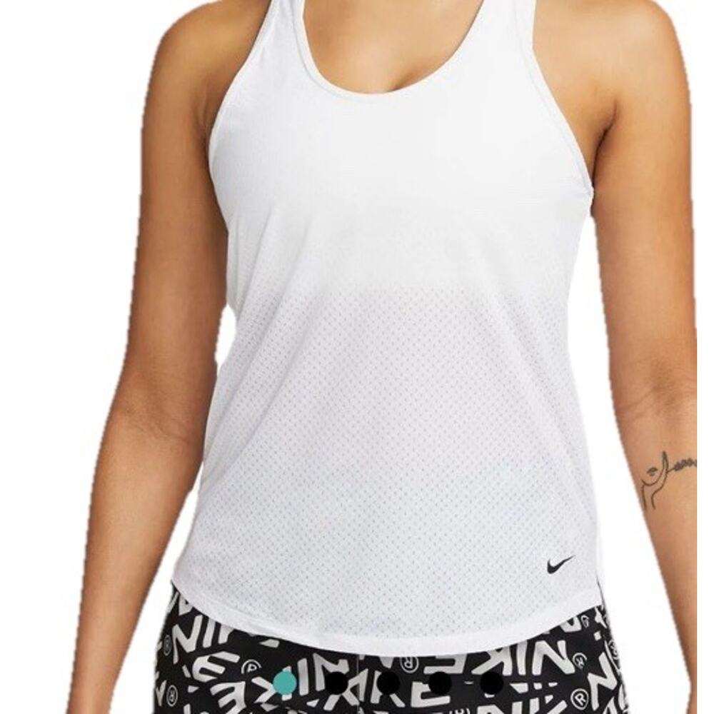 Nike Womens M Dri-Fit Racerback Tank Top Black Lightweight Running Size Medium